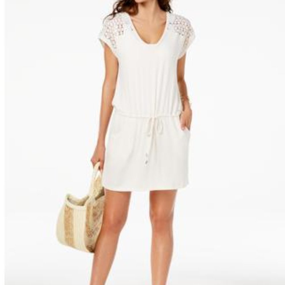 Calvin Klein Crochet-Shoulder Tunic Cover Up Size L/XL - Picture 13 of 14
